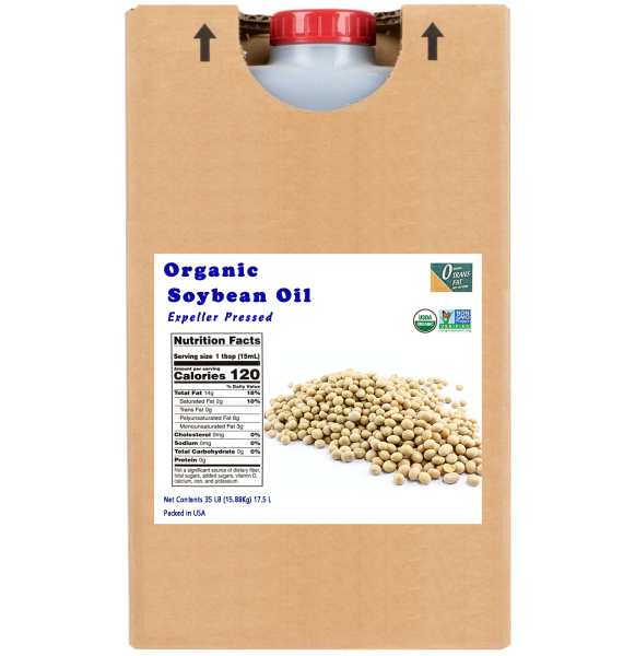 100% Pure Organic Soybean Oil - 17.4 L / 35 lb
